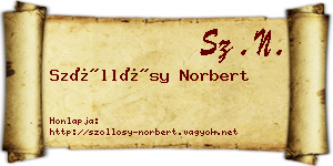 Szőllősy Norbert névjegykártya